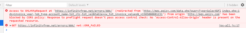 Access to XMLHttpRequest has been blocked by CORS policy - Hosting
